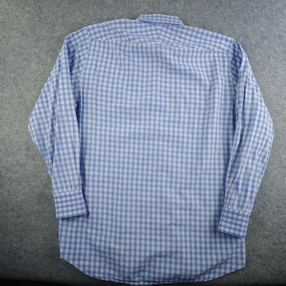 Charles Tyrwhitt Dress Shirt Men's 15.5 33 Slim Fit Blue Check Spread Collar - Picture 9 of 10